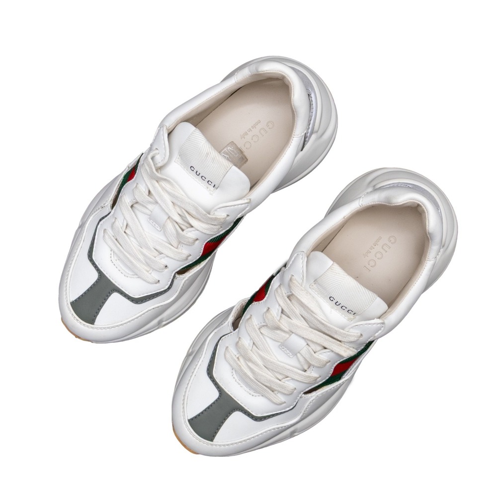 Authentic Gucci Rhyton Off The Grid Sneakers White Green Red Size EU 35 US 5 - Picture 7 of 14